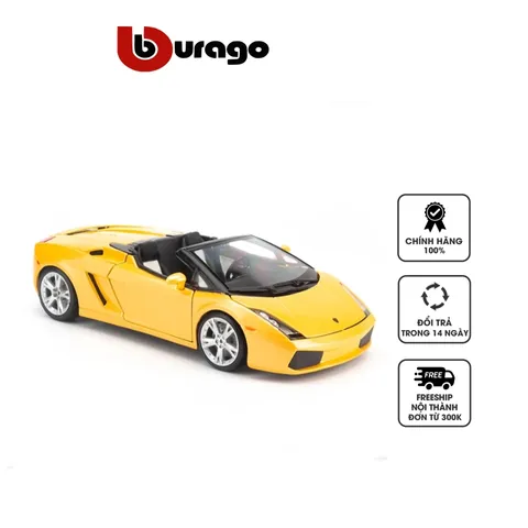 Mô hình xe ô tô Lamborghini Gallardo Spyder 1:18 Bburago - Chi tiết tinh xảo, khung kim loại chắc chắn, phù hợp trưng bày hoặc làm quà tặng.