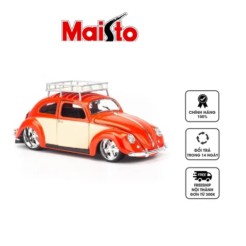 Mô hình xe Volkswagen Beetle 1951 1:18 Maisto - Xe mini kim loại, thiết kế chi tiết giống thật, trang trí phòng khách, quà tặng độc đáo.