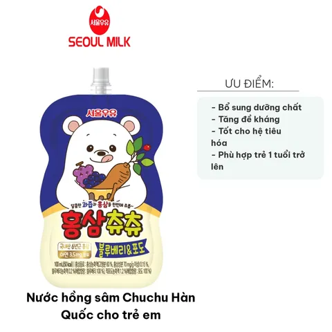 Nước Hồng Sâm Chuchu Hàn Quốc Cho Trẻ Em - Giải Pháp Dinh Dưỡng Tự Nhiên, Hỗ Trợ Phát Triển Toàn Diện Và Tăng Cường Đề Kháng