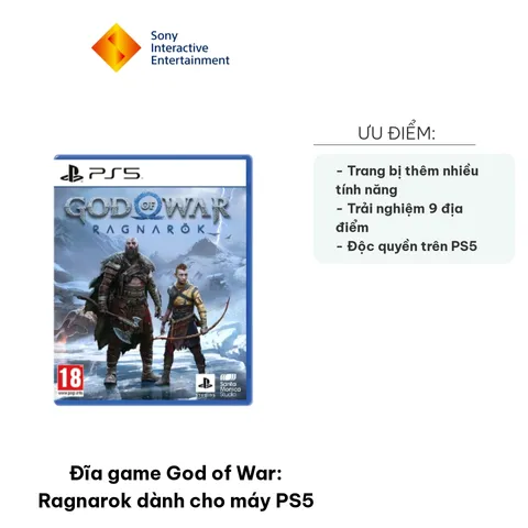 Đĩa game God of War: Ragnarok cho PS5 - Hành động phiêu lưu hấp dẫn từ Santa Monica Studio - Trải nghiệm thần thoại Bắc Âu sống động