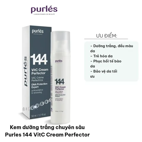 Kem Dưỡng Trắng Chuyên Sâu Purles 144 VitC Cream Perfector - Chống Nám Tàn Nhang, Tăng Cường Độ Sáng, Dưỡng Ẩm Chuyên Biệt Cho Da Trưởng Thành