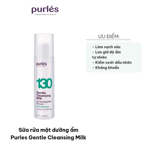 Sữa Rửa Mặt Dưỡng Ẩm Purles Gentle Cleansing Milk - Làm Sạch Sâu, Không Paraben, Phù Hợp Với Da Nhạy Cảm, 200ml