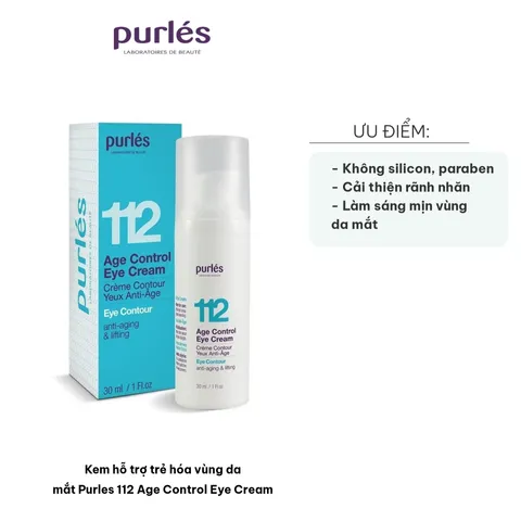 Kem Dưỡng Mắt Purles 112 Age Control - Hỗ Trợ Trẻ Hóa, Giảm Nếp Nhăn, Làm Mịn Da Vùng Mắt - 30ml