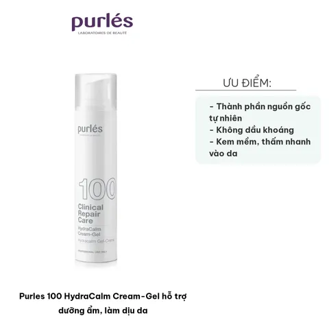 Kem Dưỡng Ẩm Purles 100 HydraCalm Cream-Gel - Hỗ Trợ Làm Dịu Da Kích Ứng, Phục Hồi Sau Xâm Lấn, Laser 100ml