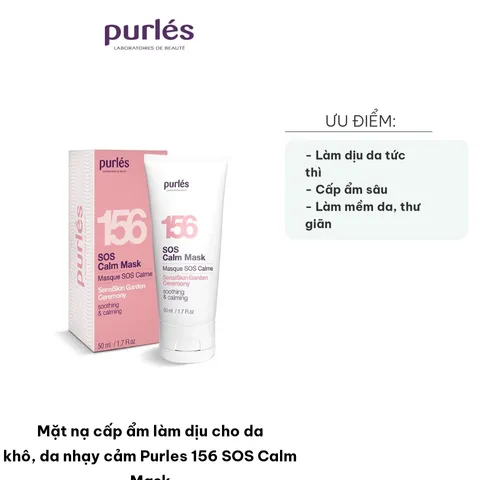 Mặt Nạ Cấp Ẩm Purles 156 SOS Calm Mask - Giúp Làm Dịu Da Khô Nhạy Cảm Với Chiết Xuất Tảo Biển Và Squalane 50ml