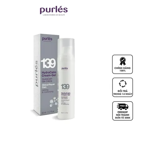 Kem Dưỡng Ẩm Purles 139 HydraCalm Cream-Gel 50ml - Giúp Làm Dịu Da Kích Ứng Sau Laser, Dưỡng Ẩm Hiệu Quả