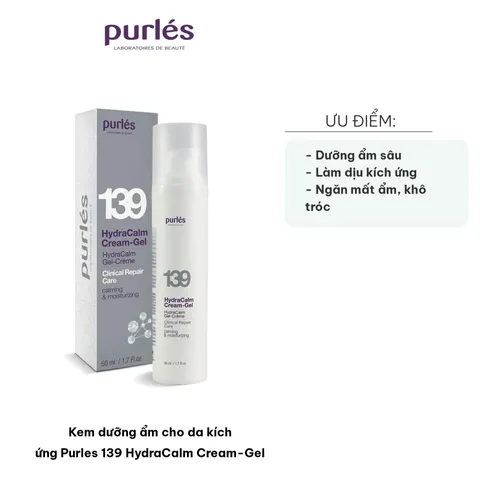 Kem Dưỡng Ẩm Purles 139 HydraCalm Cream-Gel 50ml - Giúp Làm Dịu Da Kích Ứng Sau Laser, Dưỡng Ẩm Hiệu Quả