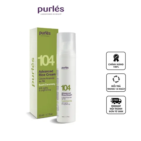 Kem Dưỡng Cám Gạo Phục Hồi Da Purles 104 Advanced Rice Cream - Dưỡng Ẩm, Làm Sáng, Chống Lão Hóa Cho Da Khô 50ml