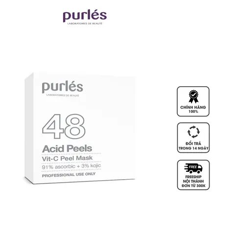Mặt Nạ Dưỡng Sáng Trẻ Hóa Da Purles 48 Vit-C Pell Mask - Vitamin C Chống Lão Hóa, Phù Hợp Mọi Loại Da, Dưỡng Da Sáng Mịn Màu