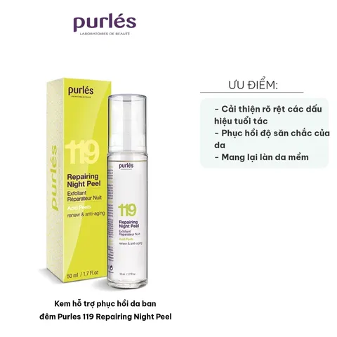 Kem Phục Hồi Da Ban Đêm Purles 119 Repairing Night Peel - Chăm Sóc Da Chuyên Nghiệp, Ngừa Lão Hóa, Sáng Mịn Da 50ml