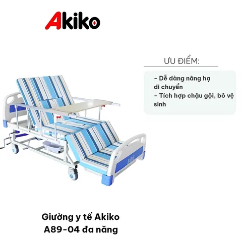 Giường Y Tế Đa Năng Akiko A89-04 - Tích Hợp Chậu Gội Đầu, Khung Thép Sơn Tĩnh Điện, Dễ Dàng Điều Chỉnh và Vệ Sinh
