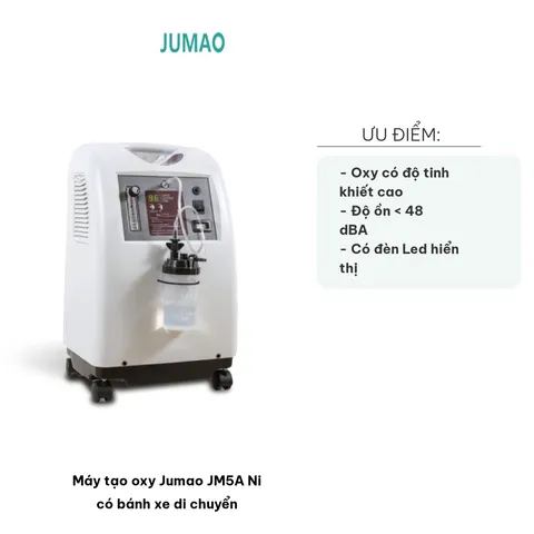 Máy Tạo Oxy Jumao JM5A Ni - Thiết Bị Y Tế Di Động, Cung Cấp Oxy Tinh Khiết 93% Với Bánh Xe Tiện Lợi