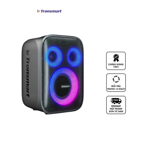 Loa Bluetooth Tronsmart Halo 200 - Karaoke 120W với 2 Micro Không Dây, Hiệu Ứng Âm Thanh 3D, Thiết Kế RGB Độc Đáo, Thời Gian Sử Dụng 15H