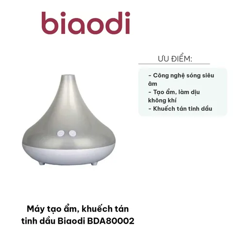 Máy Tạo Ẩm Khuếch Tán Tinh Dầu Biaodi BDA80002 - Công Nghệ Sóng Siêu Âm, Giúp Thư Giãn Không Khí Với Hương Thơm Tinh Dầu