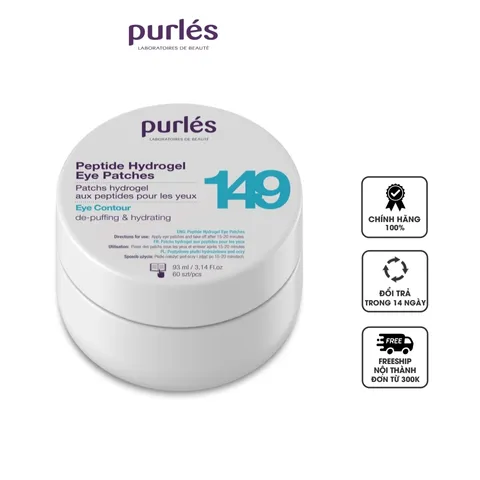 Mặt nạ Purles Peptide Hydrogel Eye Patches 149 - Giúp trẻ hóa và chăm sóc da vùng mắt, giảm nhăn, quầng thâm hiệu quả