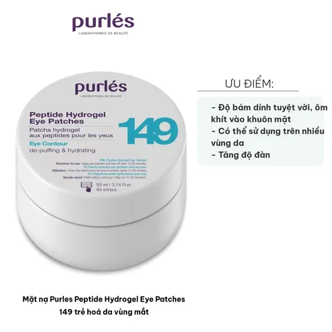 Mặt nạ Purles Peptide Hydrogel Eye Patches 149 - Giúp trẻ hóa và chăm sóc da vùng mắt, giảm nhăn, quầng thâm hiệu quả