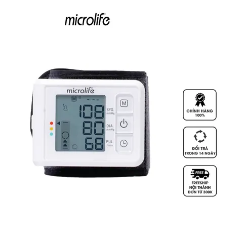 Máy Đo Huyết Áp Cổ Tay Tự Động Microlife W70 - Chính Xác Cao, Thiết Kế Gọn Nhẹ, Hỗ Trợ Nhịp Tim, Bộ Nhớ 99 Kết Quả