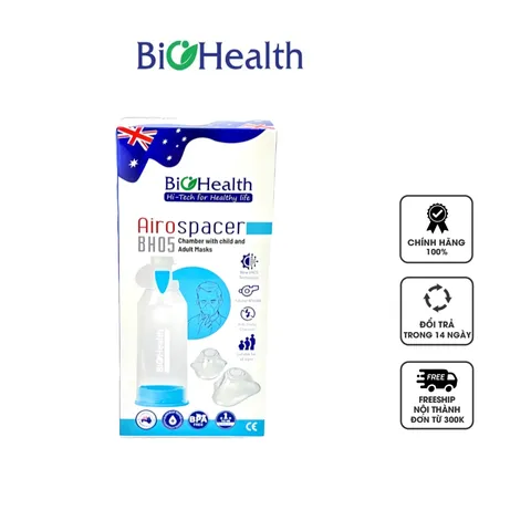 Buồng Đệm Khí Dung BioHealth BH05 Van 2 Chiều 220ml - Thiết Bị Y Tế Hỗ Trợ Hô Hấp Cho Người Lớn Và Trẻ Em