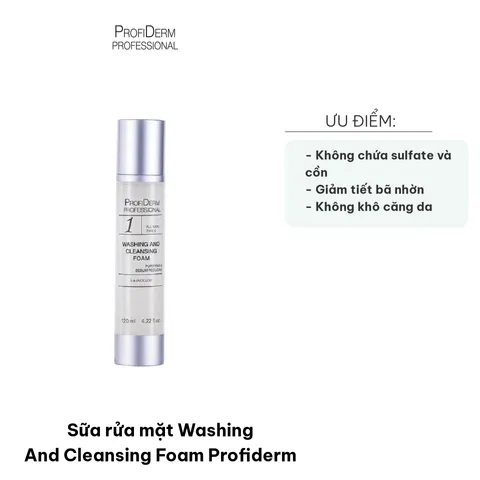 Sữa Rửa Mặt Bọt Làm Sạch Da Profiderm 120ml - Chống Mụn, Dưỡng Ẩm, Phù Hợp Mọi Loại Da