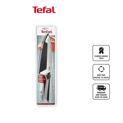 Dao làm bếp Tefal Comfort K2213204, lưỡi dài 20cm, thép không gỉ, tay cầm nhựa cao cấp, tiện dụng cho bếp và du lịch