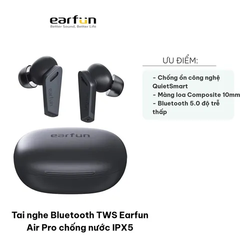 Tai Nghe Bluetooth TWS Earfun Air Pro Chống Nước IPX5 - Âm Thanh Chất Lượng, Thời Gian Sử Dụng 32 Giờ, Kết Nối Bluetooth 5.0