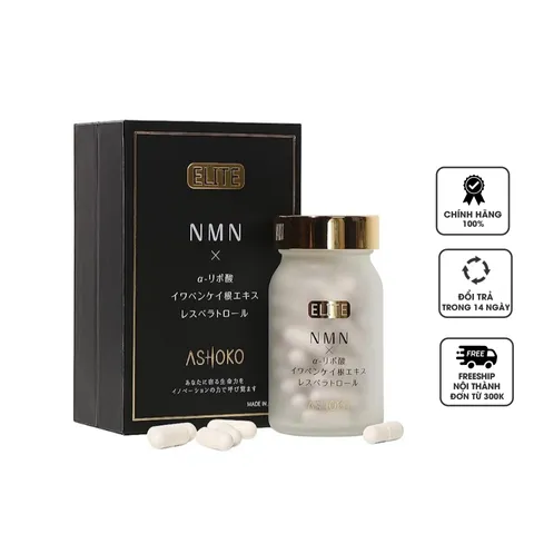 Viên Uống Hỗ Trợ Trẻ Hóa Ashoko Elite 18000 Nhật Bản - Tăng Cường Sức Khỏe Da, Cải Thiện Trí Nhớ và Tim Mạch, Hỗ Trợ Lão Hóa Tối Ưu