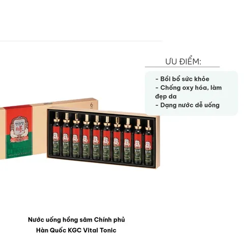 Nước Uống Hồng Sâm KGC Vital Tonic 20ml - Giúp Bổ Sung Vitamin Tăng Cường Sức Khỏe & Làm Đẹp Da, Hàn Quốc
