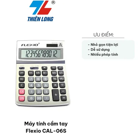 Máy tính cầm tay Flexio CAL-06S - Thiết bị tính toán năng lượng mặt trời, dễ mang theo cho học sinh và gia đình