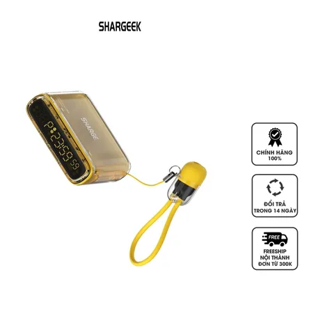 Pin sạc dự phòng Shargeek Starship Seer 10000mAh 35W có đồng hồ kỹ thuật số đa năng - Sạc nhanh, Dự đoán thời gian sạc, Thiết kế tiện lợi