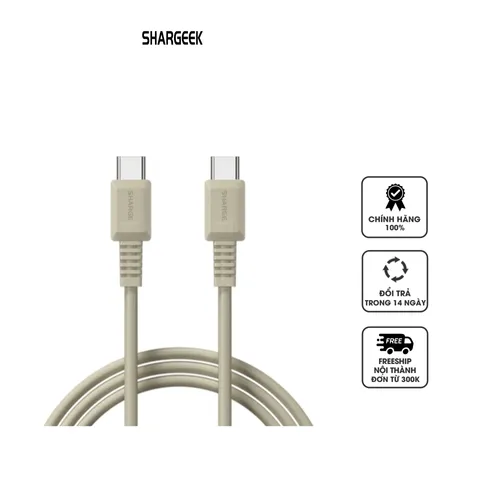 Cáp Sạc Nhanh Sharge Retro 100W Dài 1,2m - Phong Cách Cổ Điển Cho USB-C và Lightning, Thời Trang và Bền Bỉ