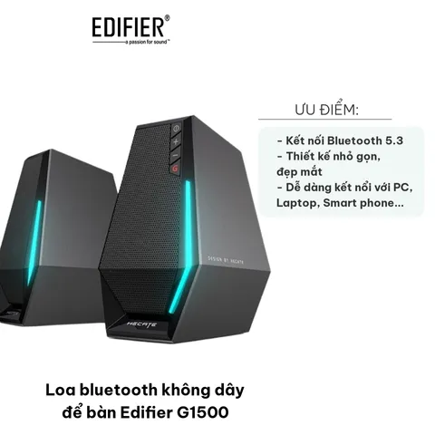 Loa Bluetooth không dây để bàn Edifier G1500 - Âm thanh tuyệt vời, kết nối Bluetooth 5.3, thiết kế hiện đại, màu đen/trắng