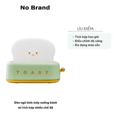 Đèn Ngủ Hình Máy Nướng Bánh Mì - Độc Đáo, Tiết Kiệm Điện, Điều Chỉnh Độ Sáng, Chế Độ Hẹn Giờ - Quà Tặng Dễ Thương Cho Gia Đình