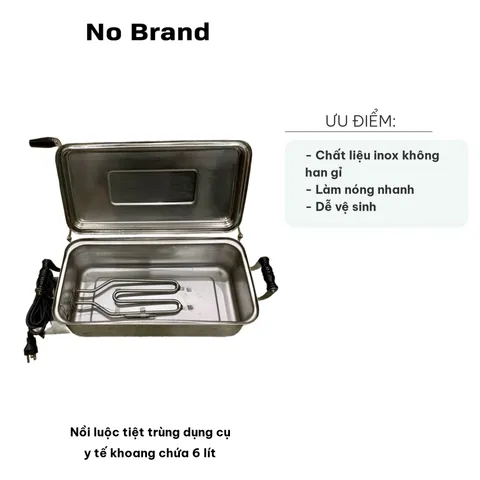 Nồi Luộc Tiệt Trùng Dụng Cụ Y Tế Inox 6 Lít - Chịu Nhiệt Tối Đa 126°C, Dễ Vệ Sinh, Tiện Dụng Cho Phòng Khám
