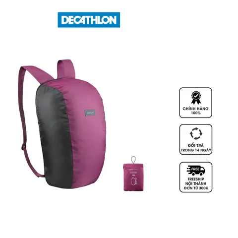 Balo Du Lịch Gấp Gọn 10L Travel 100 Decathlon Forclaz - Balo Nhỏ Gọn, Dễ Mang Theo Khi Du Lịch, Thiết Kế Thông Minh