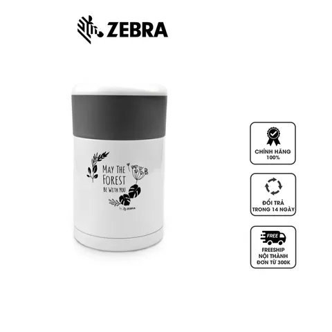Hộp Cơm Giữ Nhiệt Inox 500ml Zebra Forest Collection - Thiết Kế Hiện Đại, Giữ Nhiệt Đến 6 Giờ, 2 Màu Đen và Trắng
