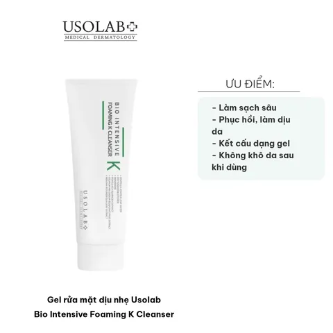 Gel Rửa Mặt Dịu Nhẹ Usolab Bio Intensive Foaming K Cleanser 120ml - Sạch Sâu, Dưỡng Ẩm, Phù Hợp Da Nhạy Cảm, Chống Oxy Hóa