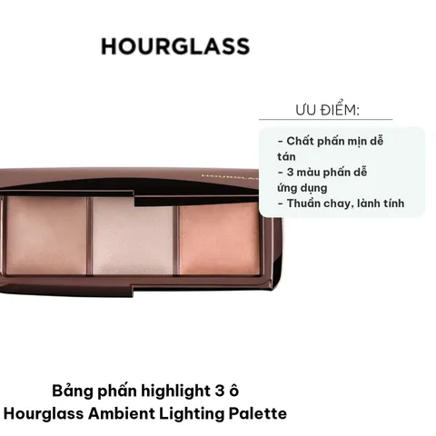 Bảng phấn highlight 3 ô Hourglass Ambient Lighting Palette - Phấn trang điểm mang đến vẻ đẹp tự nhiên cho mọi tông da, không chứa hóa chất độc hại