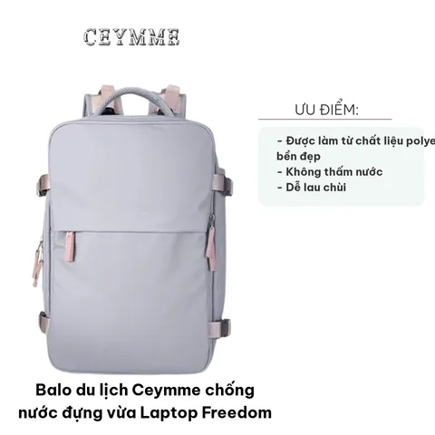 Balo du lịch Ceymme chống nước cho laptop 15,6 inch - Balo thời trang nữ đa năng, chịu lực tốt, chống trộm, nhiều ngăn tiện lợi
