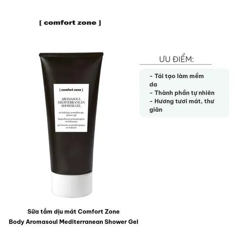 Sữa Tắm Gel Dưỡng Ẩm Comfort Zone Body Aromasoul Mediterranean 200ml - Hương Địa Trung Hải Tươi Mát, Thư Giãn, Làm Sạch Da êm Ái