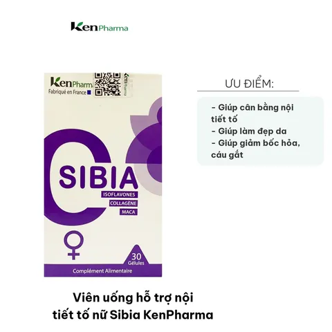 Viên uống hỗ trợ nội tiết tố nữ Sibia KenPharma - Cân bằng hormone, chống oxy hóa, giảm triệu chứng tiền mãn kinh - Hộp 30 viên