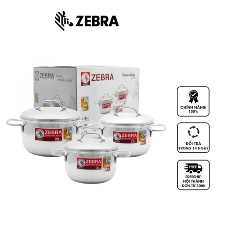 Bộ Nồi Inox 304 Zebra Extreme Infinity 3 Đáy Cao Cấp - Chất Liệu An Toàn, Dung Tích 2.5L - 5L, Sử Dụng Trên Mọi Loại Bếp