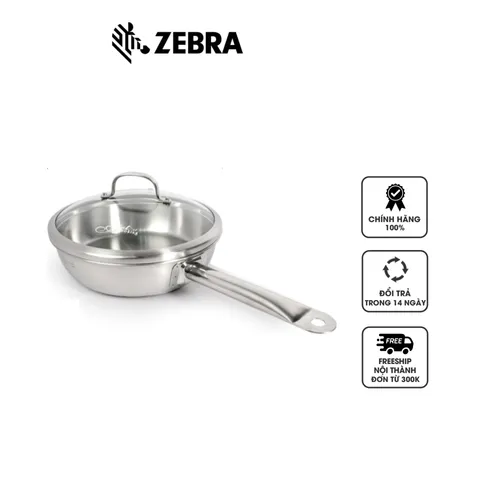 Chảo Inox 3 Lớp Đáy Từ Zebra Estio Pro 24cm - Chống Ăn Mòn, An Toàn Khi Nấu Nướng, Dùng Cho Tất Cả Các Loại Bếp