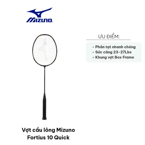 Vợt cầu lông Mizuno Fortius 10 Quick - Phản tạt tốc độ nhanh, linh hoạt cho người chơi chuyên nghiệp, thiết kế đen vàng nổi bật