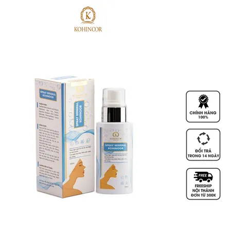 Xịt Khoáng Cấp Ẩm Thiên Nhiên Kohinoor 100ml - Phù Hợp Mọi Loại Da, Dưỡng Ẩm, Làm Dịu, Kích Thích Sự Thoải Mái, Bảo Vệ Da 24/7