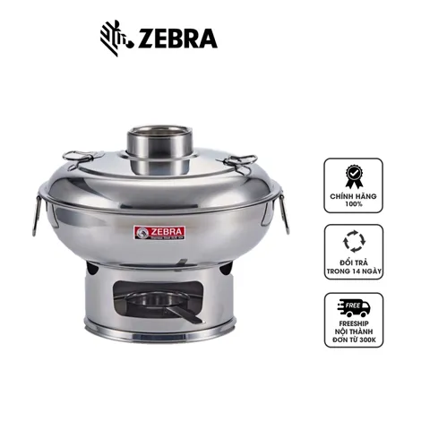 Nồi Lẩu Inox 304 Zebra Mongolian 26cm - Gắn Liền Nồi & Bếp, Thích Hợp Dã Ngoại, Nấu Lẩu Bằng Cồn