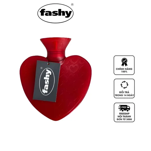 Túi Chườm Nóng Lạnh Fashy Hình Trái Tim Đỏ - Dung Tích 700ml, Chất Liệu PVC An Toàn, Giảm Đau Nhức, Giữ Nhiệt Lâu Dài