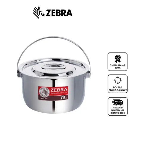 Nồi Inox 304 Zebra Indian 20cm/22cm Có Quai Xách - Nồi Nấu Bền Đẹp, Chất Liệu Cao Cấp, Tiện Lợi Cho Mọi Nhà Bếp