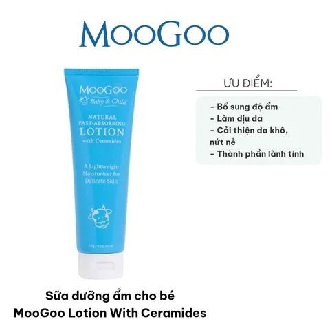 Sữa Dưỡng Ẩm Cho Bé MooGoo Lotion With Ceramides - Giải Pháp Chăm Sóc Da Mỏng Manh Và Nhạy Cảm, Đối Tượng Trẻ Sơ Sinh, 120g/200g