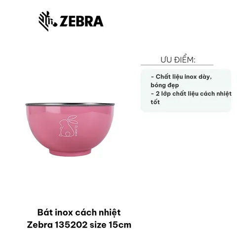 Bát inox cách nhiệt Zebra 135202 15cm - Đồ ăn nóng/lạnh, thiết kế trẻ trung, chống bỏng tay, bền đẹp, thích hợp cho gia đình