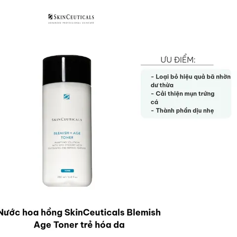 Nước Hoa Hồng SkinCeuticals Blemish Age Toner - Trẻ Hóa Da, Làm Sáng và Cân Bằng Da - Dành Cho Mọi Loại Da, Chai 200ml